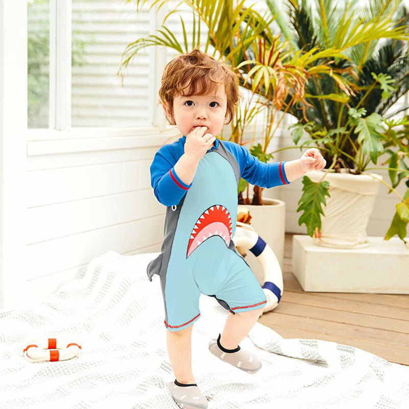 Children's Swimsuit Boys One-Piece Middle And Small Kids Cute Baby Swimsuit