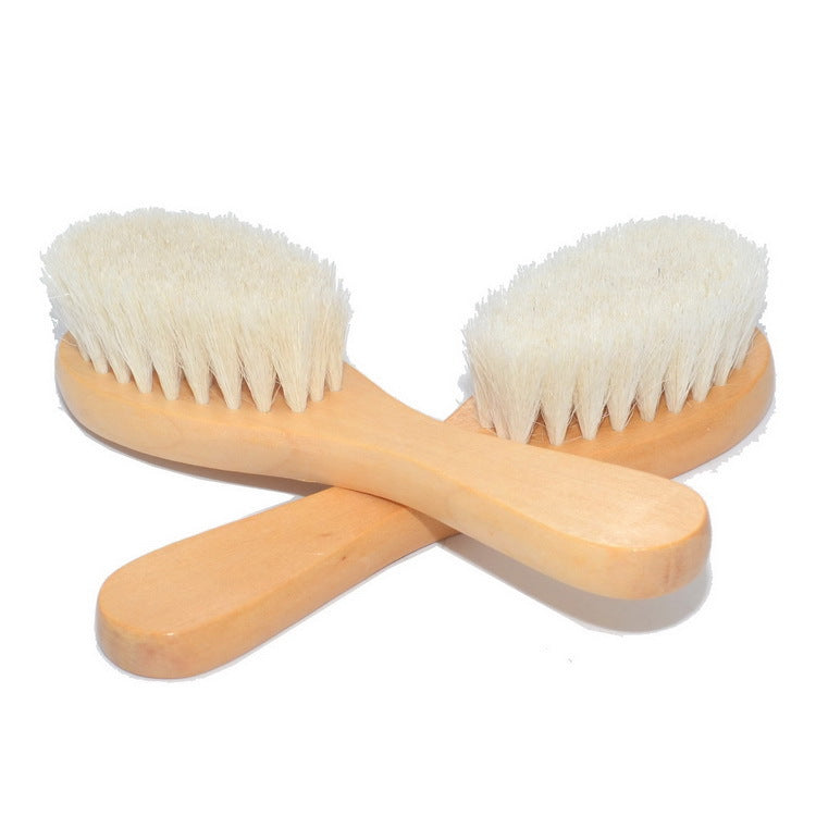 Baby hairdressing wood comb wool bath brush