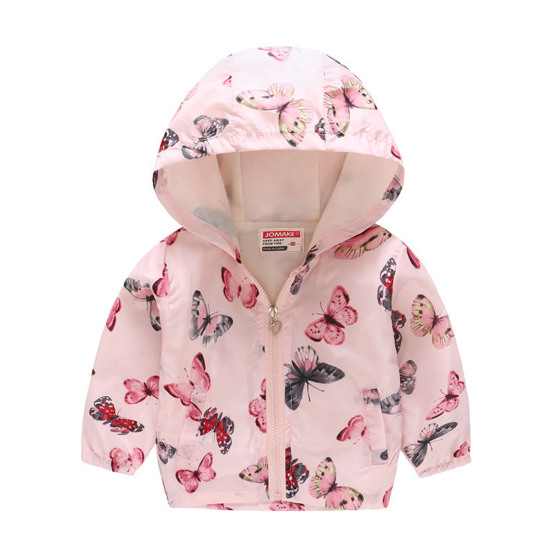 Hooded jacket with print pattern