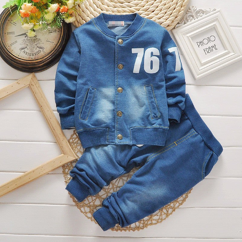 Boys Denim Long Sleeve Casual Suit