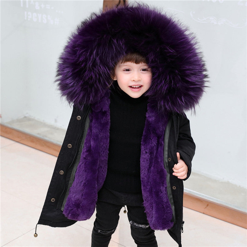 Children's Jackets Girls' Clothes Boys And Babies Big Fur Collar