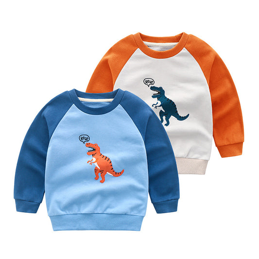 Fashion Boy Cartoon Long-sleeved Cotton Top