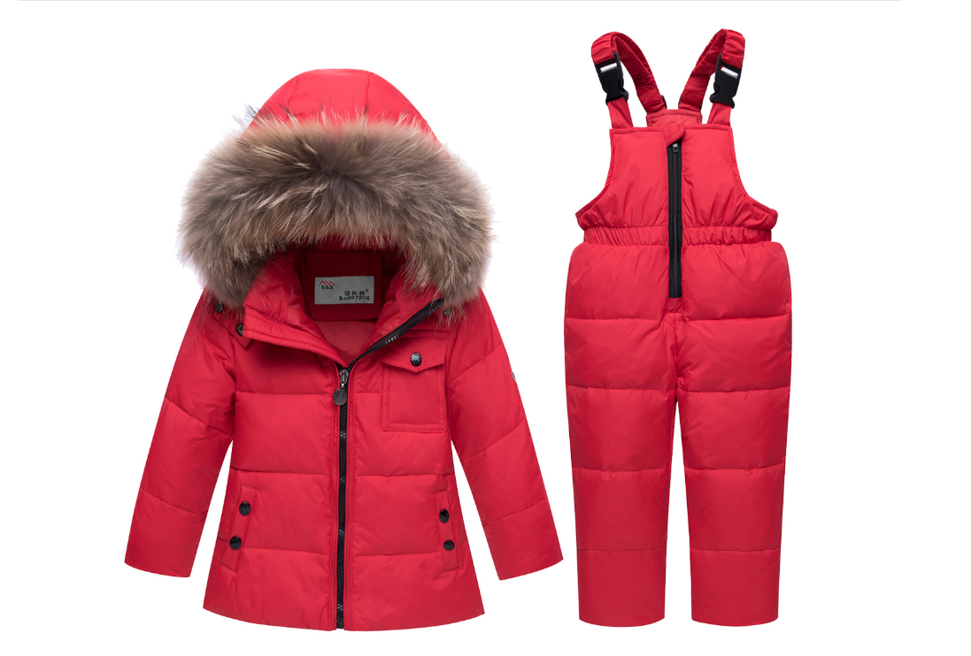 New children's sling down jacket two-piece sling down pants boys warm outer suit