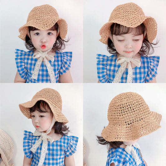 Kids Sunscreen Lace Lace Breathable Bucket Hat