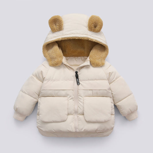 Children S Autumn And Winter Short Thick Hooded Warm Jacket