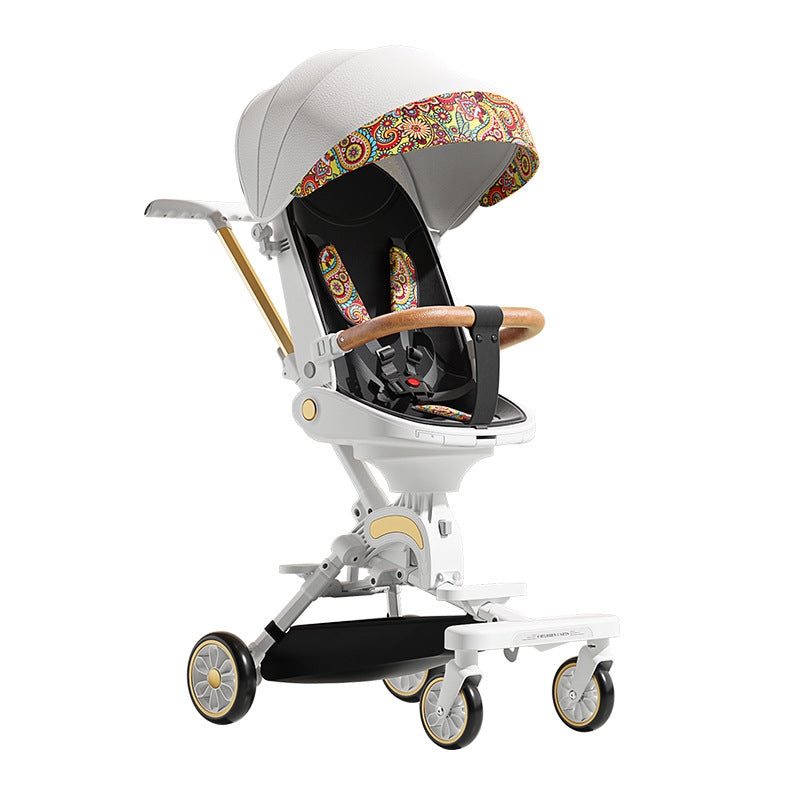 Can Sit And Lie Flat Two-way Folding Lightweight Shock-absorbing High-view Stroller