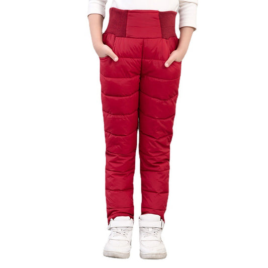 Children's High-waisted Warm Cotton Trousers