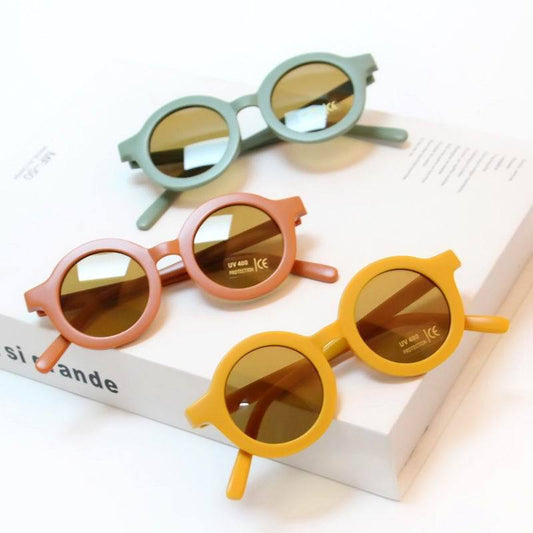 Children Round Frame Retro Mocha Glasses