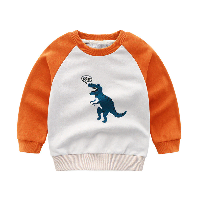 Fashion Boy Cartoon Long-sleeved Cotton Top